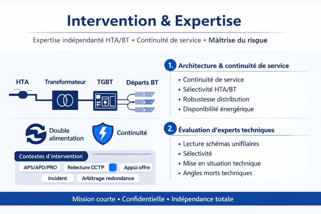 Expertise électrique indépendante - intervention sur architecture HTA/BT et continuité de service